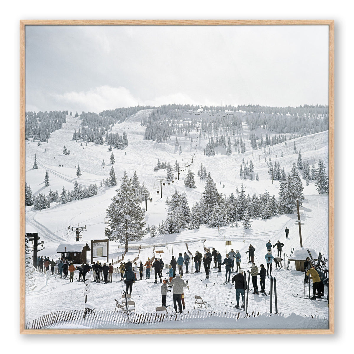 a group of people on a snowy mountain