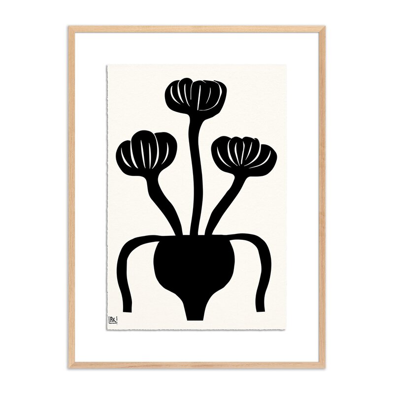 Woodblock Floral I By Roseanne Kenny