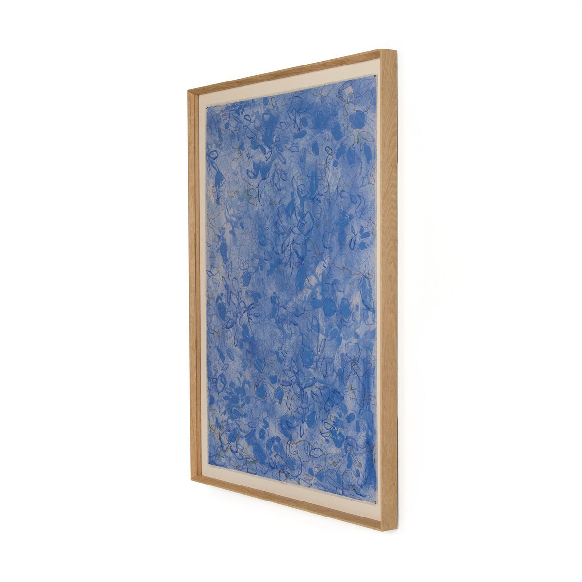 a blue and white picture frame