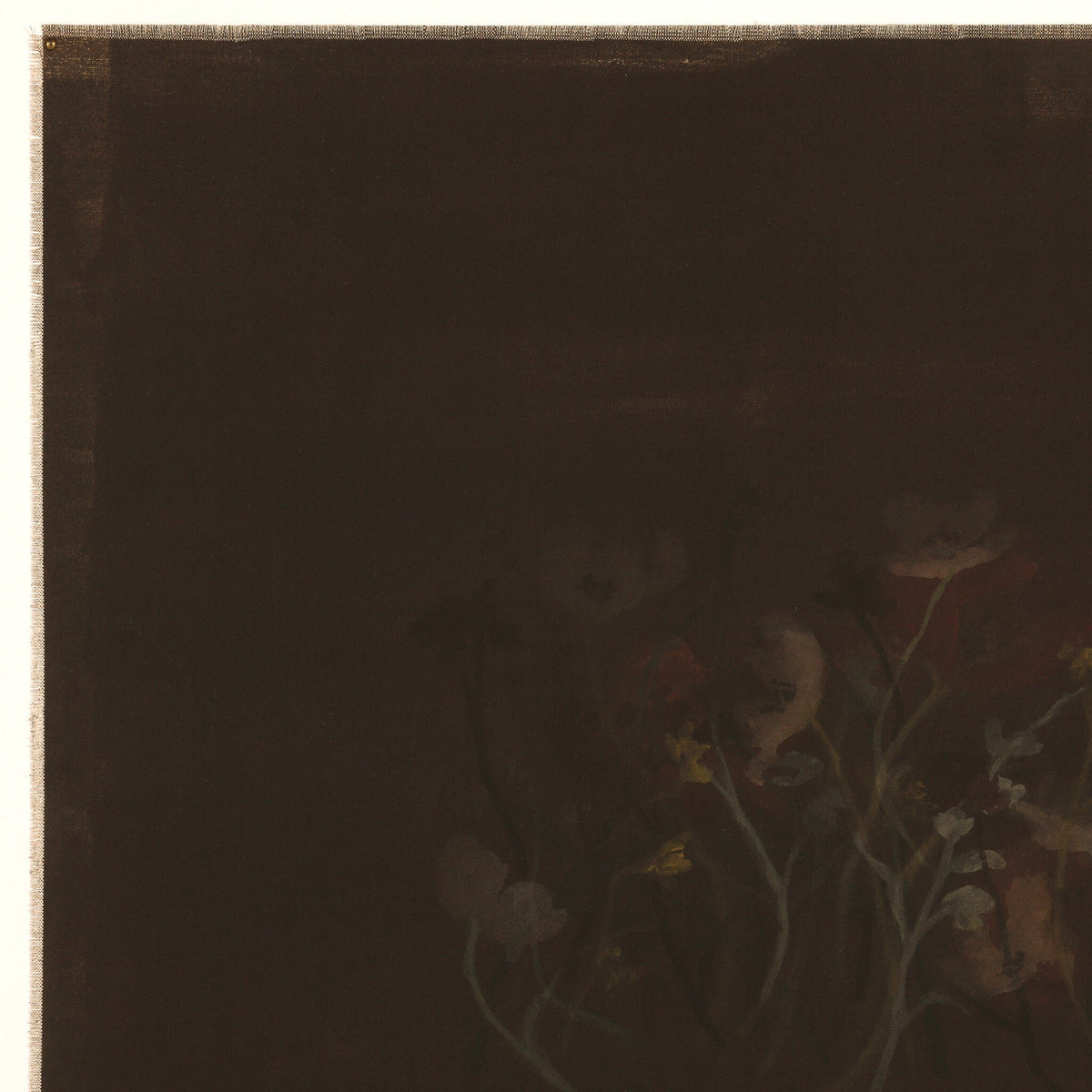 a dark background with flowers