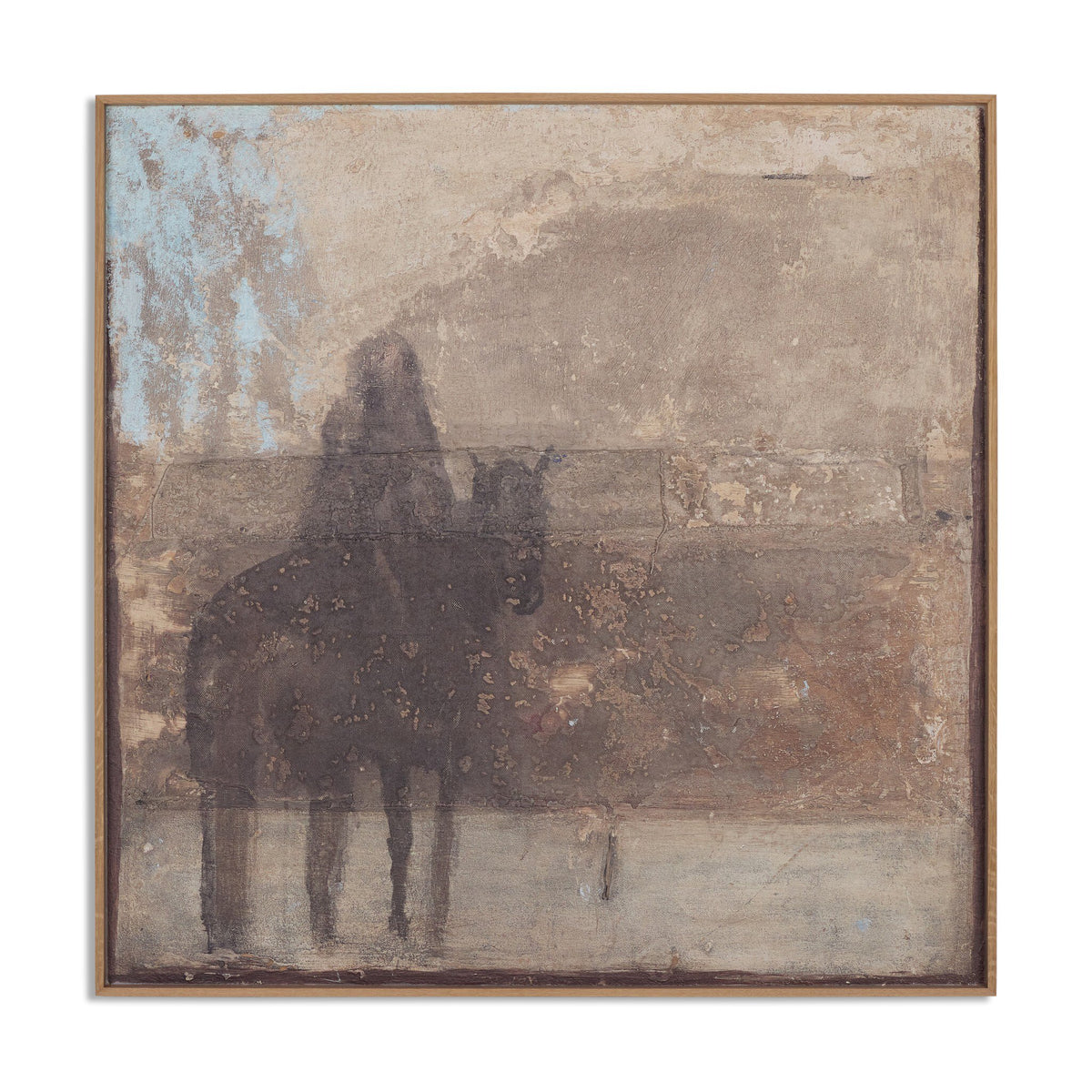 a painting of a person riding a horse