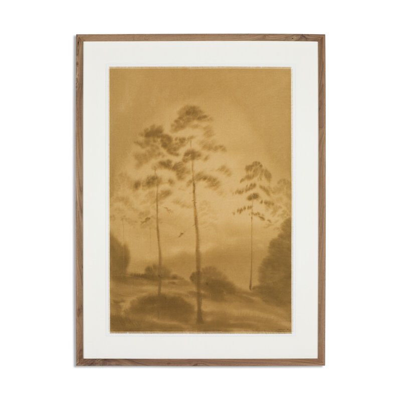 a framed picture of trees
