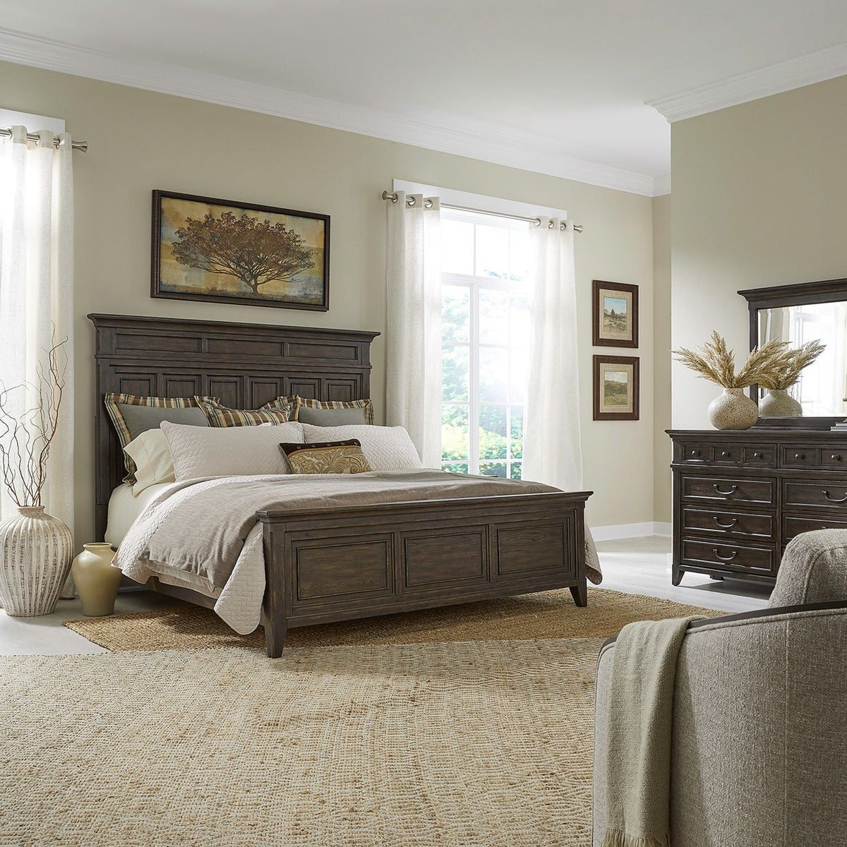 297-BR-CPBDM - King California Panel Bed, Dresser & Mirror - Liberty Furniture
