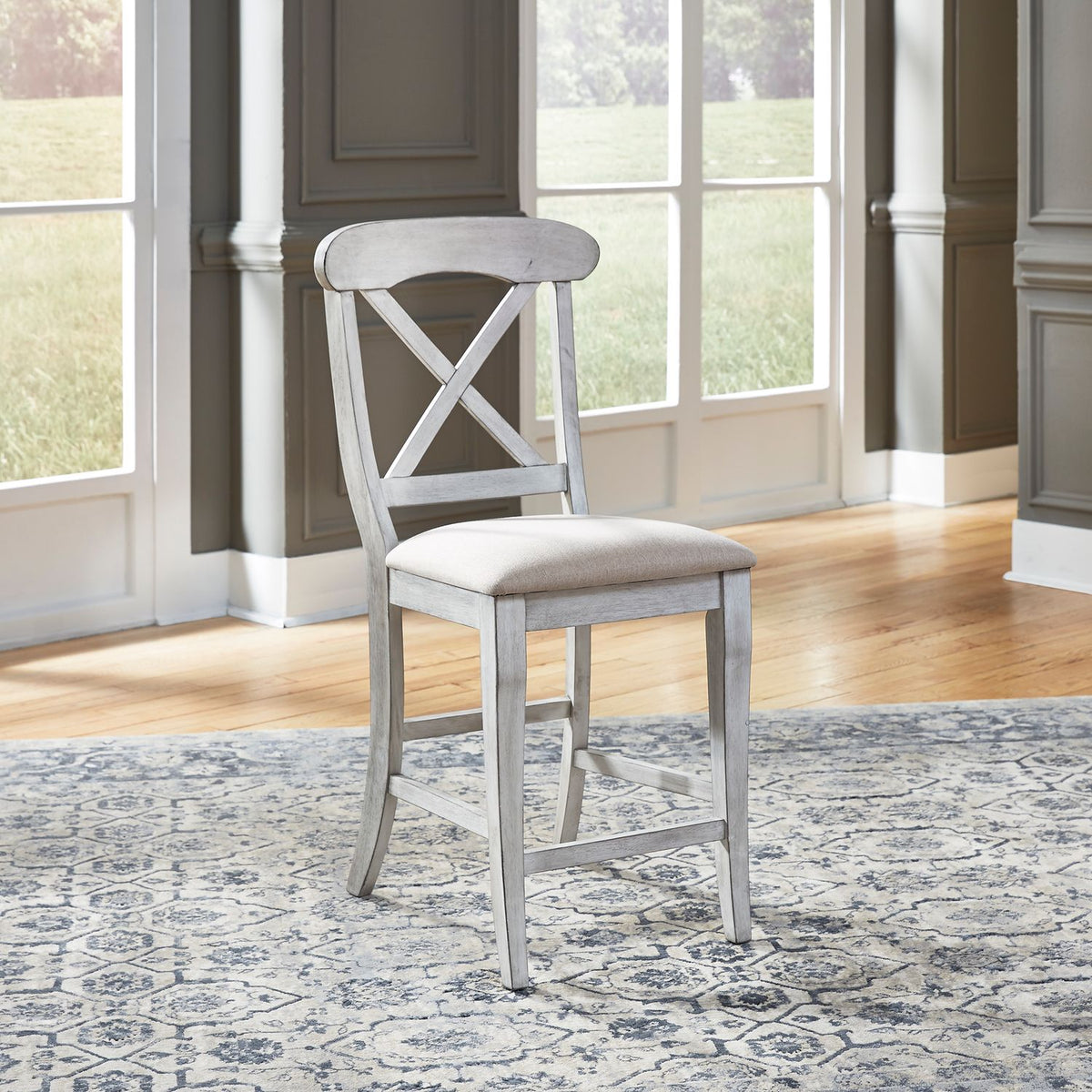 303W-B300124 - Uph X Back Counter Chair (RTA) - Liberty Furniture