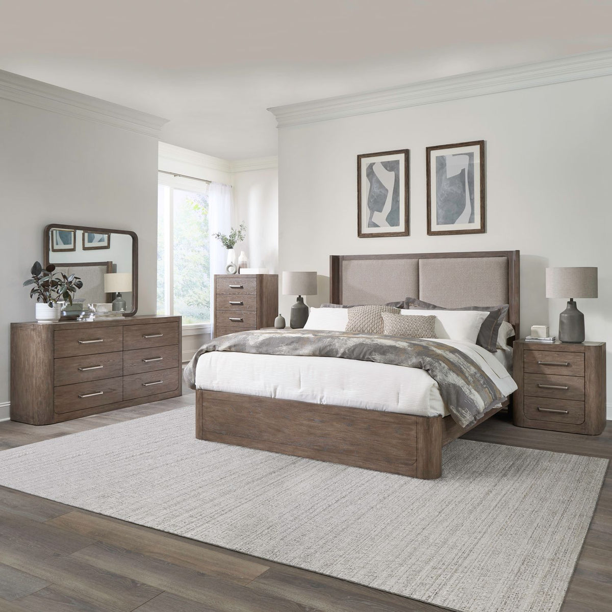 306-BR-QSHDMCN - Queen Shelter Bed, Dresser & Mirror, Chest, Night Stand - Liberty Furniture