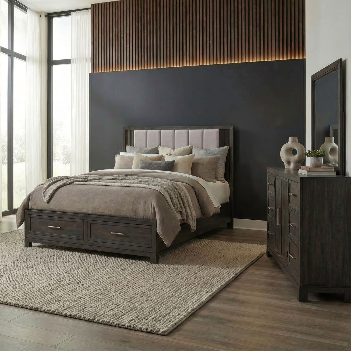313-BR-QSBDM - Queen Storage Bed, Dresser & Mirror - Liberty Furniture