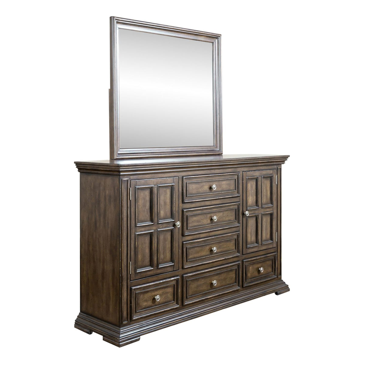 361-BR-KPBDMCN - King Panel Bed, Dresser & Mirror, Chest, Night Stand - Liberty Furniture