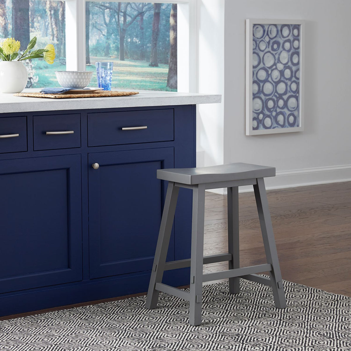 38-B1824-G - 24 Inch Sawhorse Counter Stool- Gray - Liberty Furniture