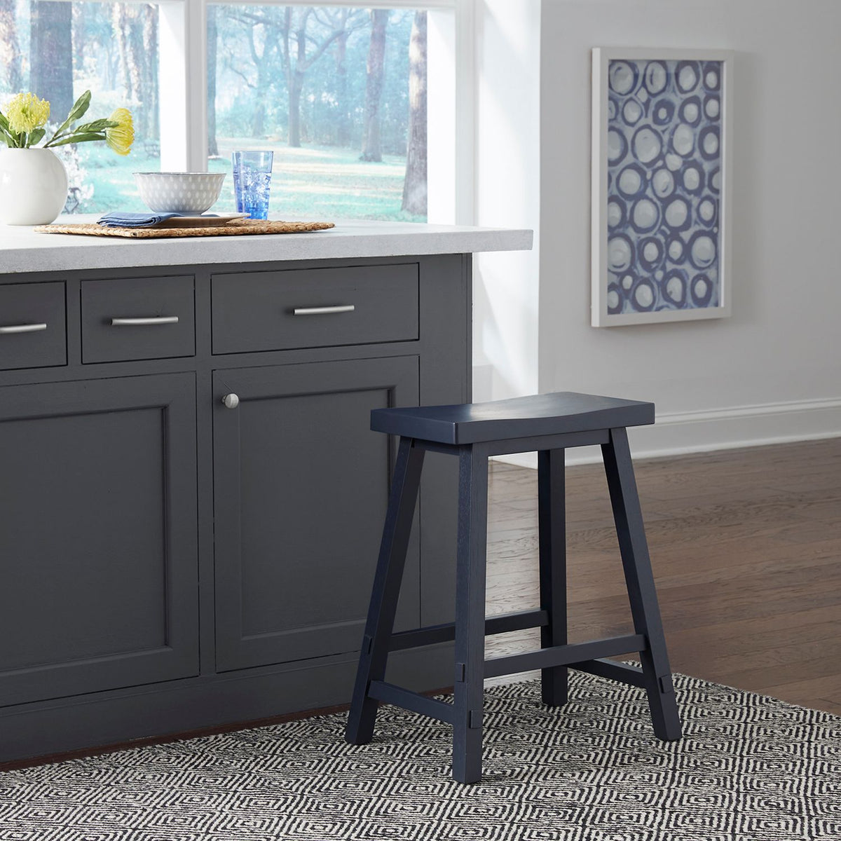 38-B1824-N - 24 Inch Sawhorse Counter Stool- Navy - Liberty Furniture
