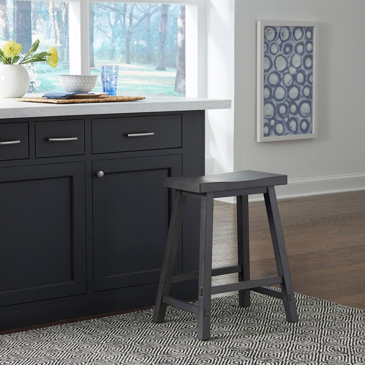 38-B1824-S - 24 Inch Sawhorse Counter Stool - Slate - Liberty Furniture