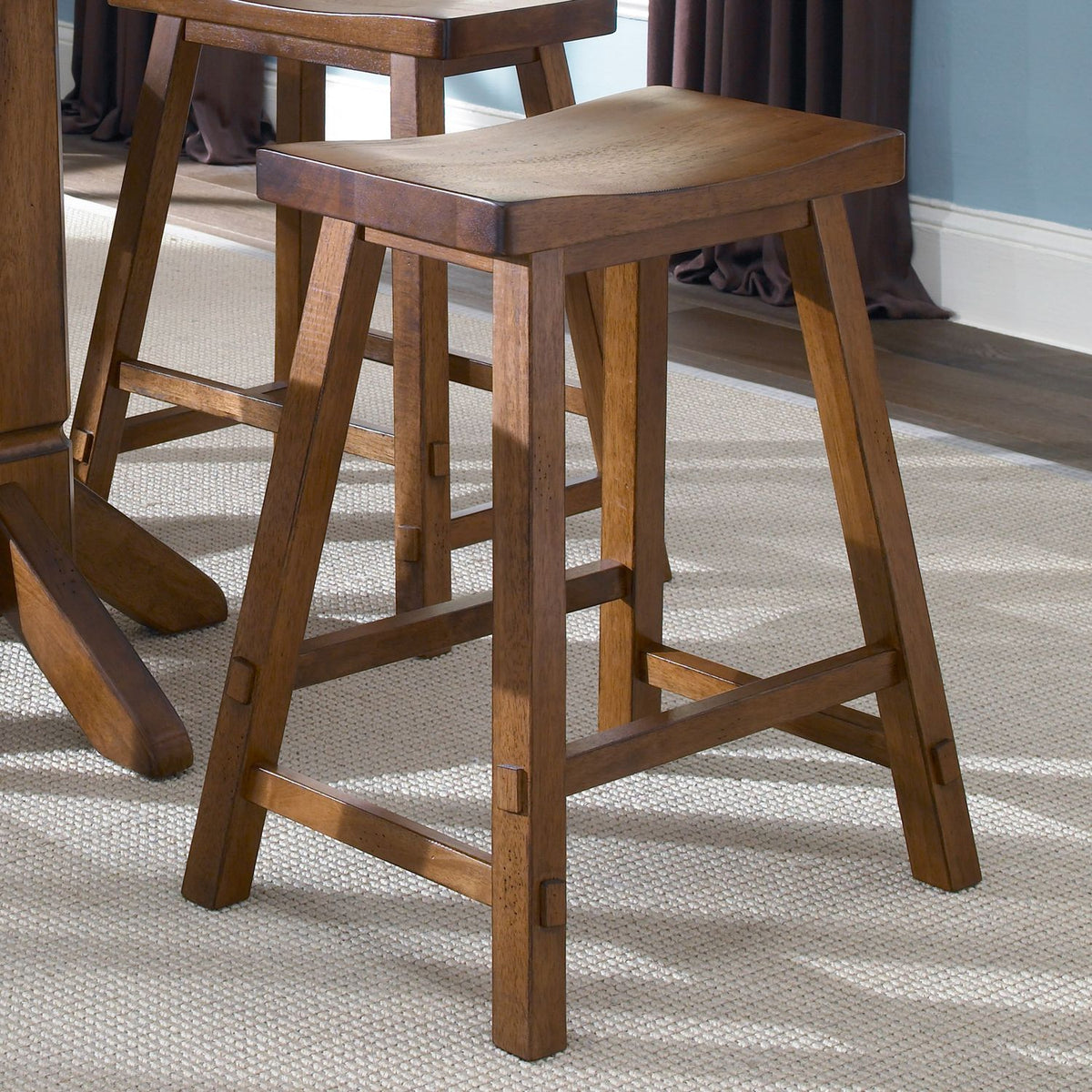 38-B1824 - 24 Inch Sawhorse Counter Stool - Tobacco (RTA) - Liberty Furniture