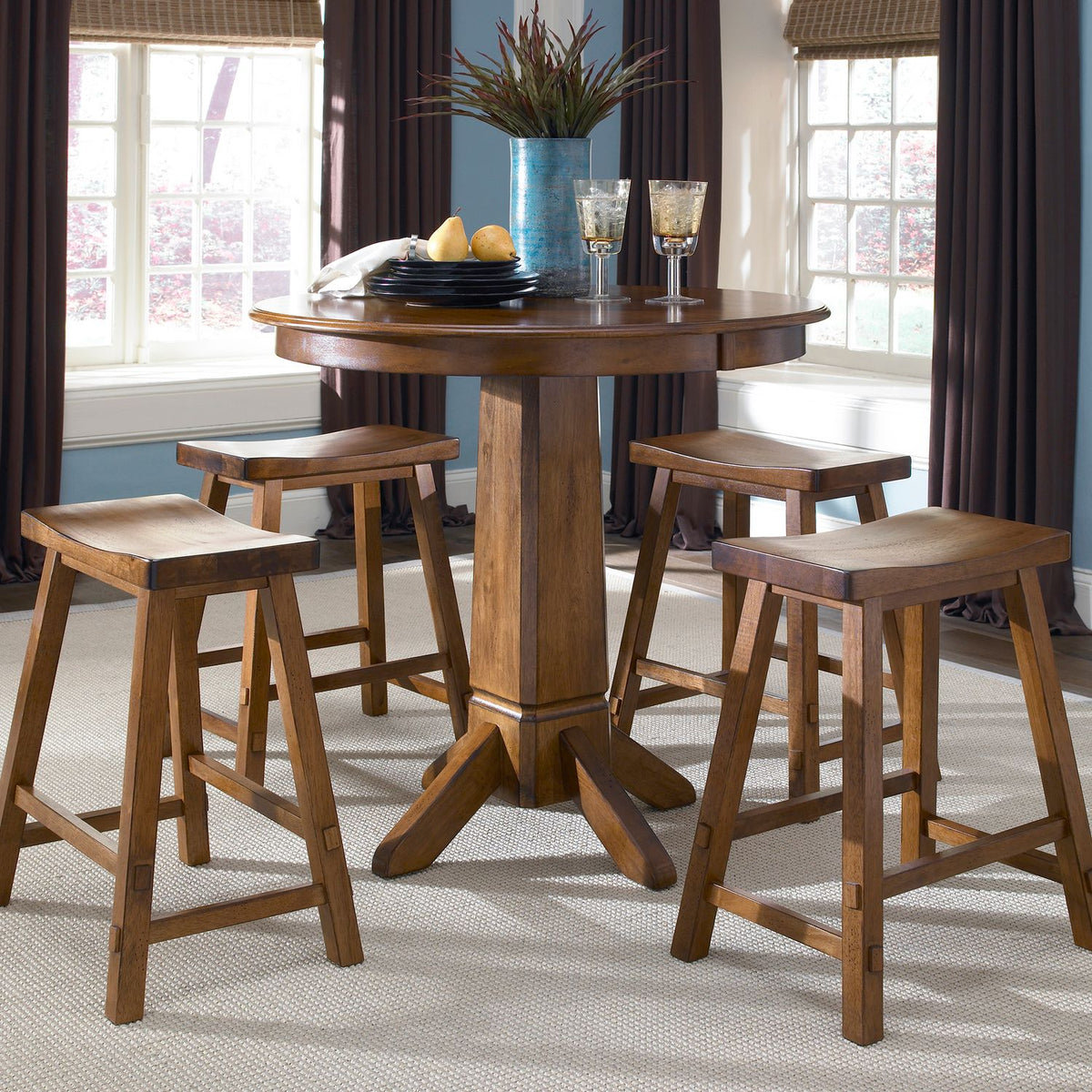38-B1830 - 30 Inch Sawhorse Stool - Tobacco (RTA) - Liberty Furniture