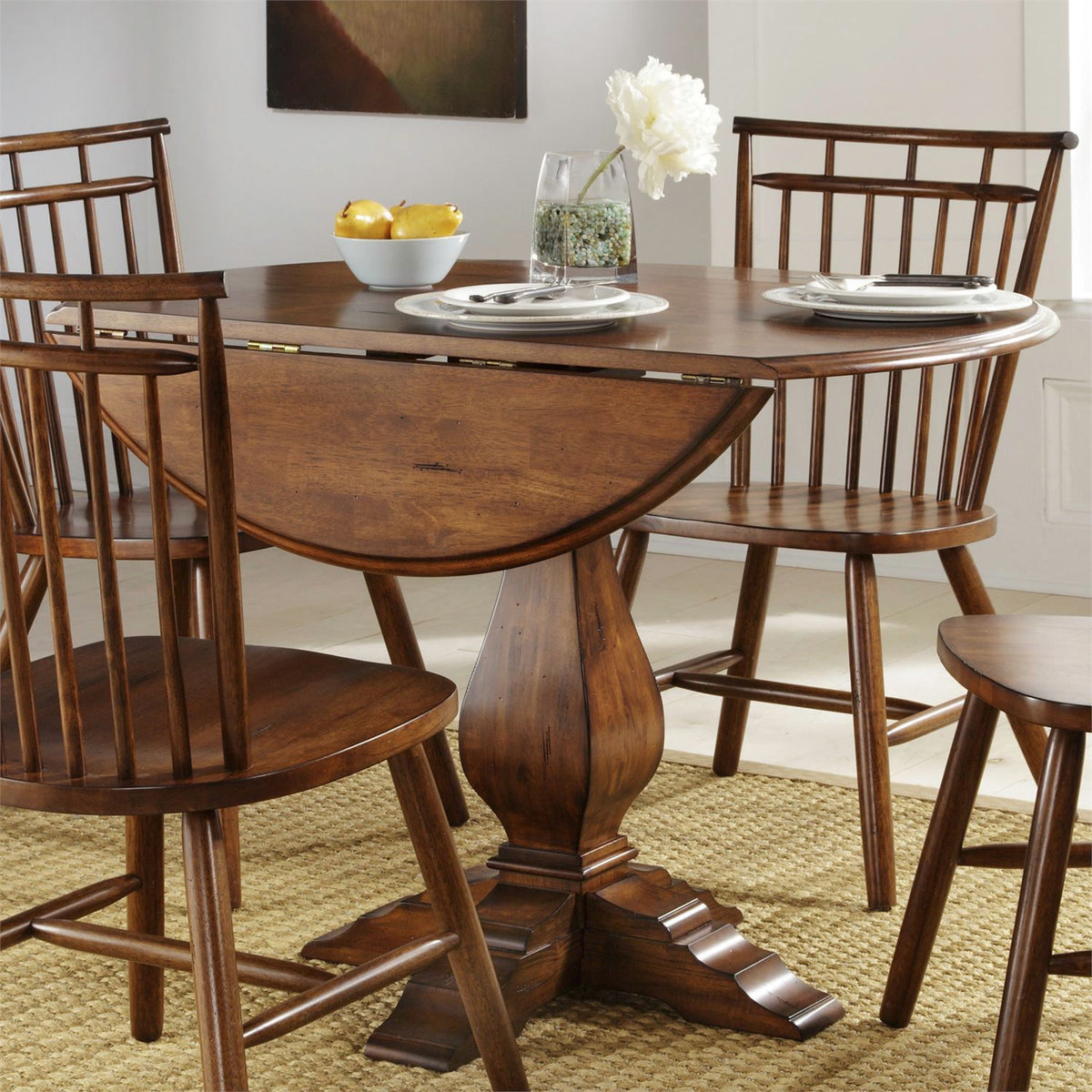 38-CD-ROS - Round Drop Leaf Table - Liberty Furniture