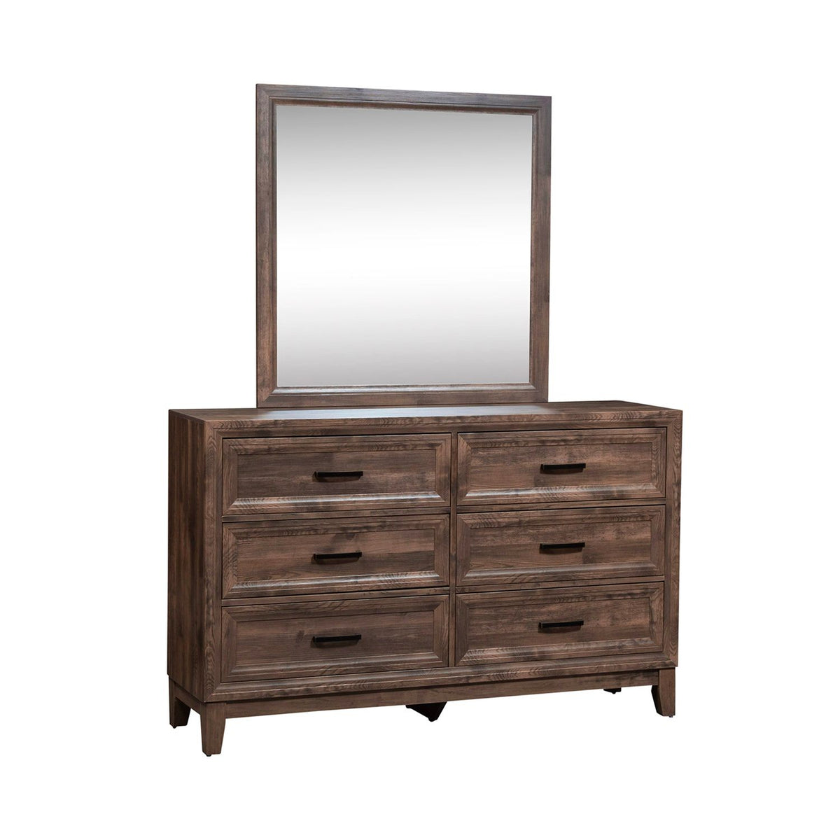 384-BR-KPBDMCN - King Panel Bed, Dresser & Mirror, Chest, Night Stand - Liberty Furniture