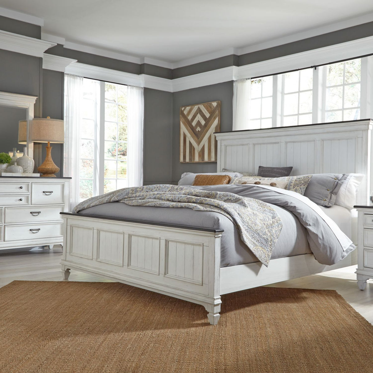 417-BR-KPBDM - King Panel Bed, Dresser & Mirror - Liberty Furniture