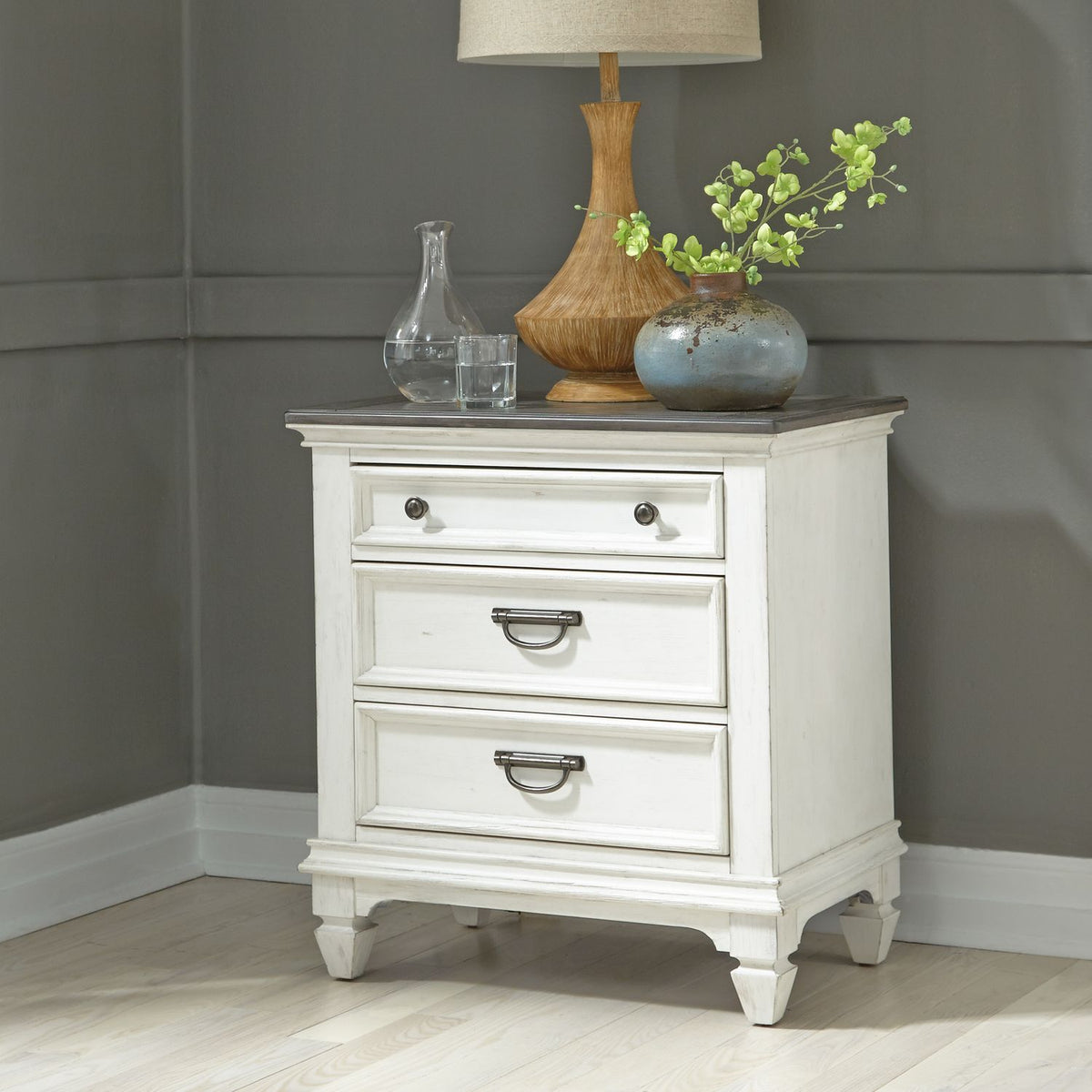 417-BR-KPBDMCN - King Panel Bed, Dresser & Mirror, Chest, Night Stand - Liberty Furniture