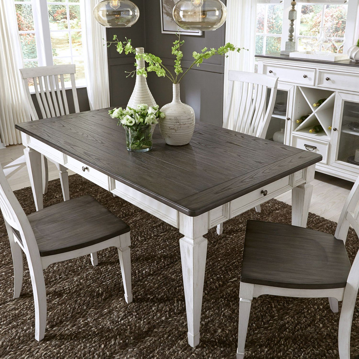 417-DR-5RLS - 5 Piece Rectangular Table Set - Liberty Furniture