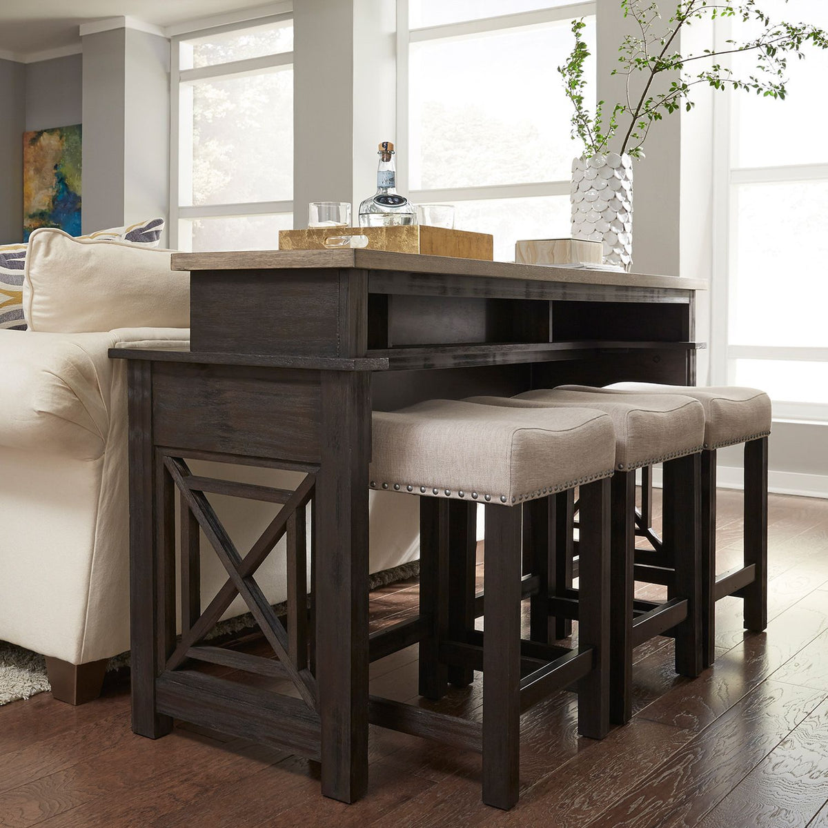 422-OT-4PCS - 4 Piece Console Set (1-Console 3-Stools) - Liberty Furniture
