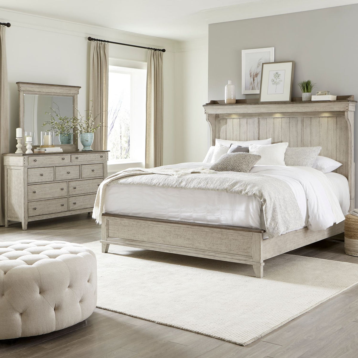 457-BR-CKMDM - King California Mantle Bed, Dresser & Mirror - Liberty Furniture