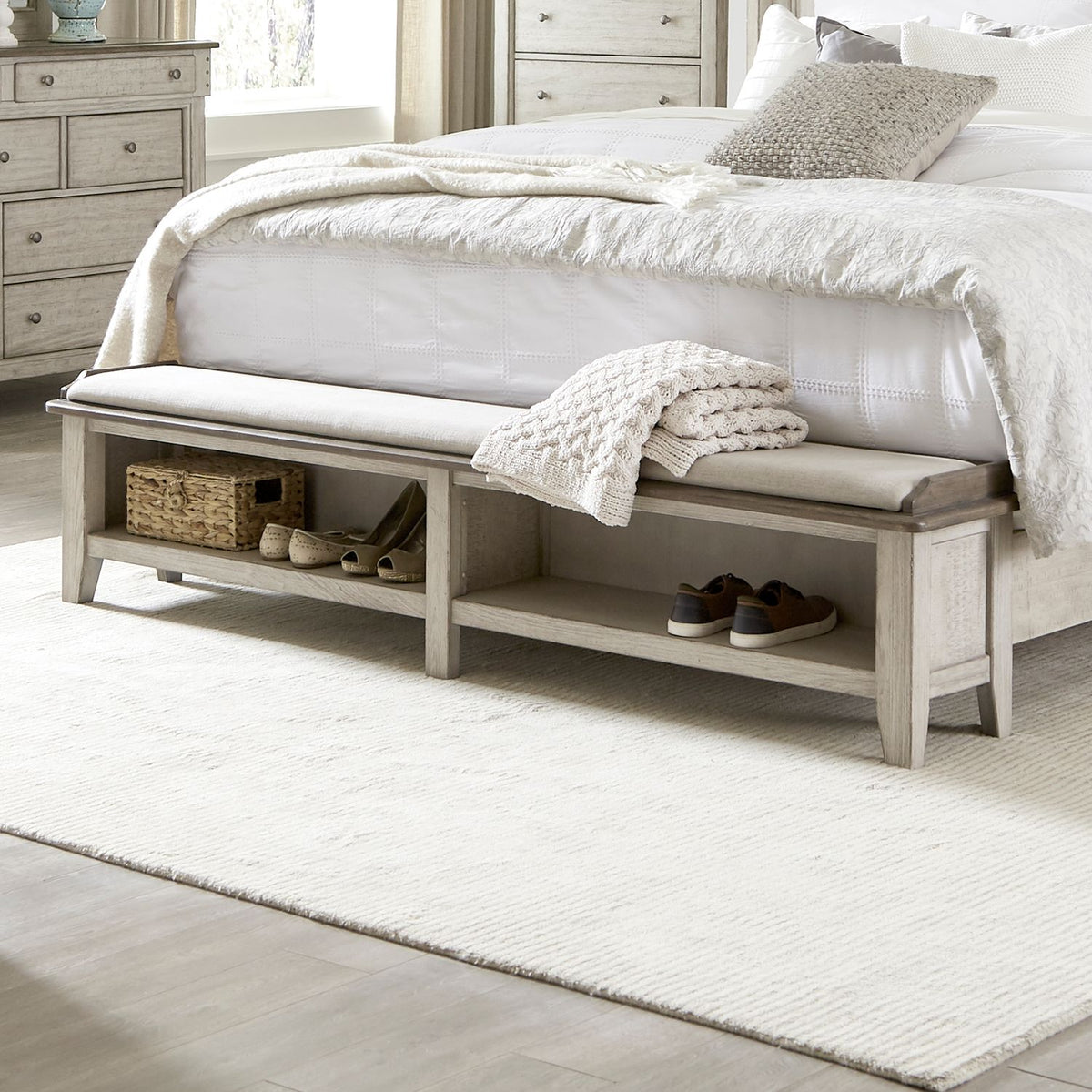 457-BR14FS - Queen Uph Bench Footboard - Liberty Furniture