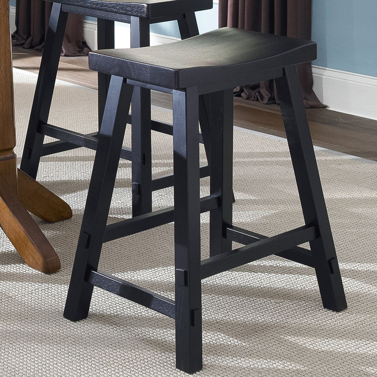 48-B1824 - 24 Inch Sawhorse Counter Stool - Black (RTA) - Liberty Furniture