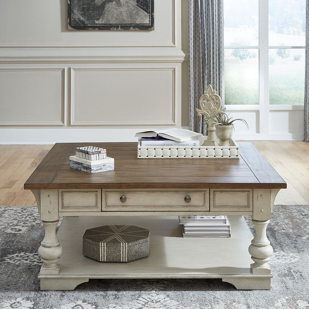 498-OT1012 - Drawer Square Cocktail Table - Liberty Furniture