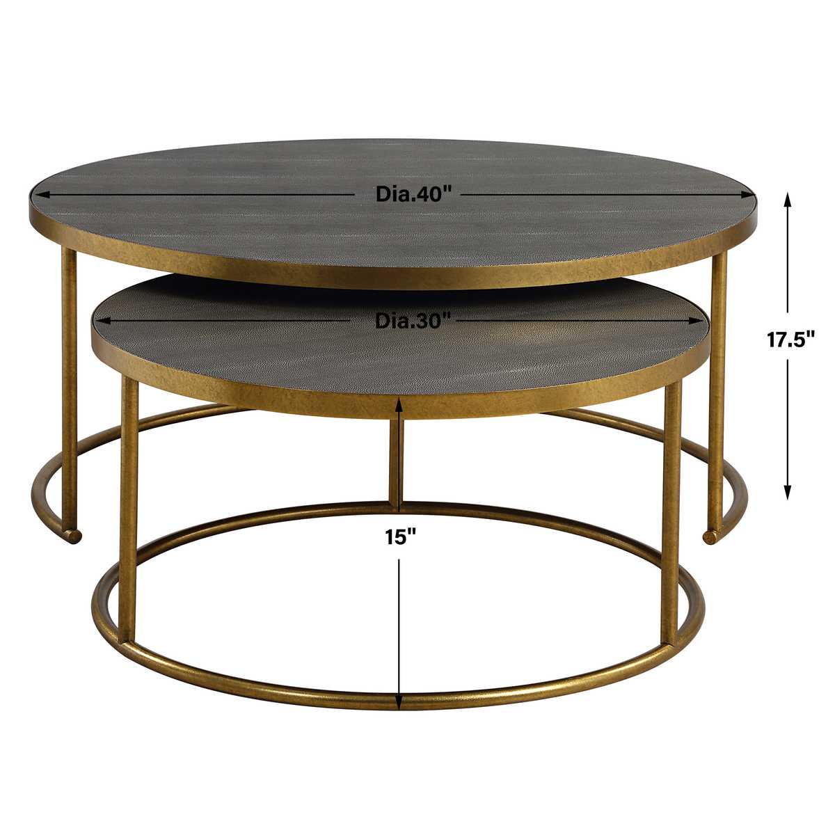 Aragon Nesting Coffee Tables, Gray S/2