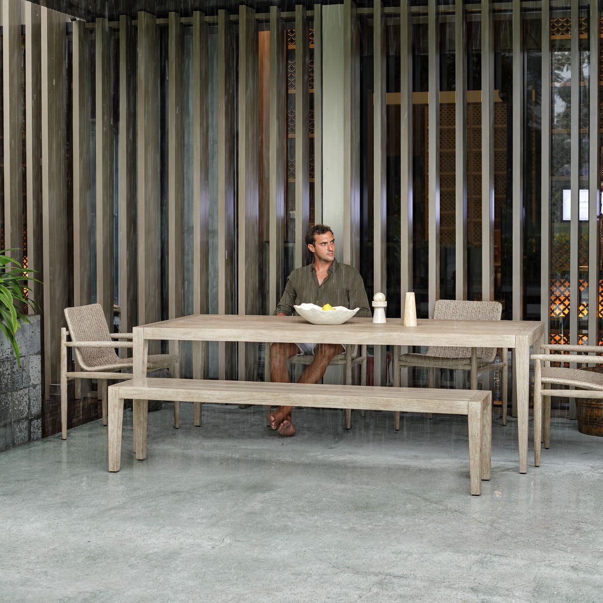Sumba Outdoor Dining Chair, Oatmeal