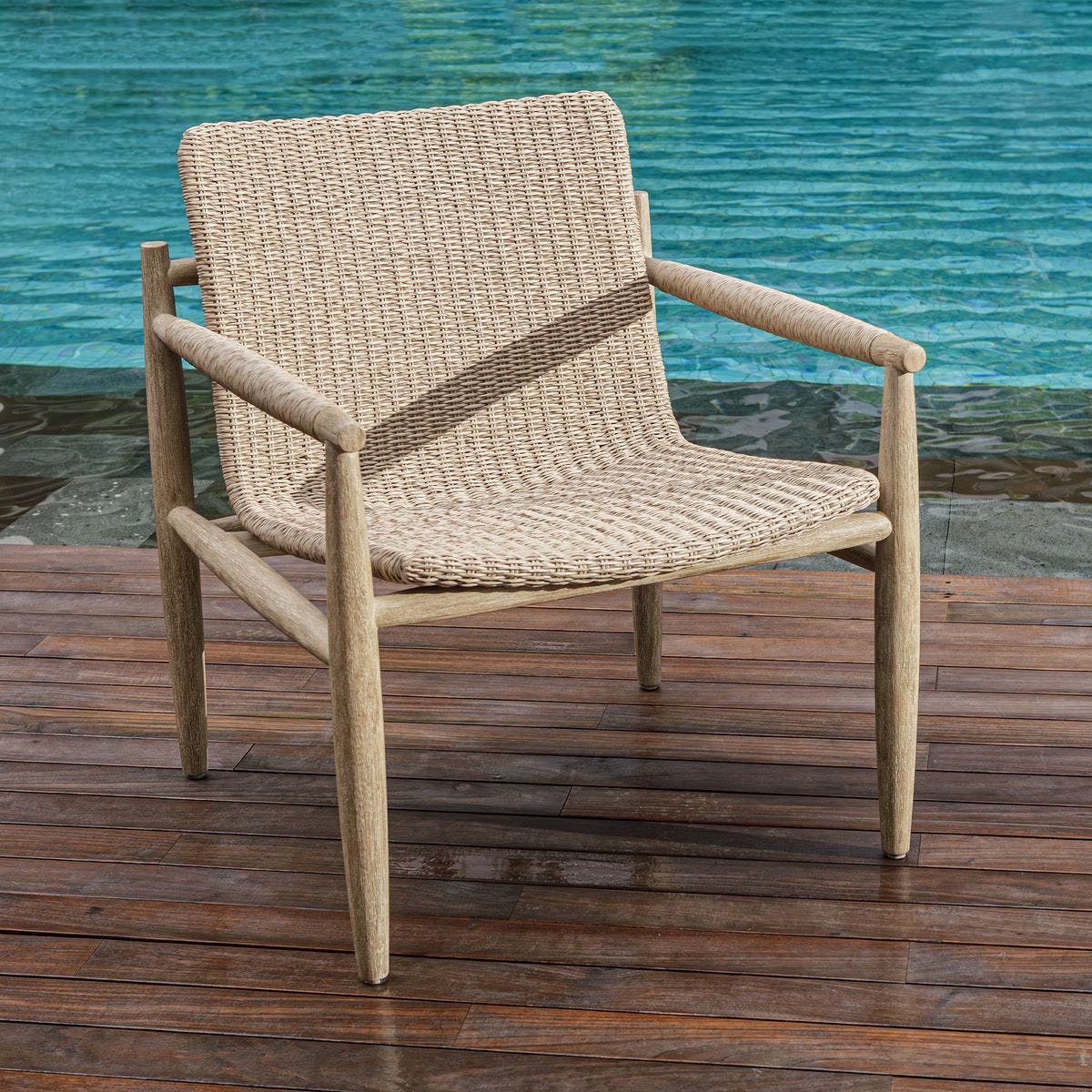 Sumba Outdoor Lounge Chair, Oatmeal