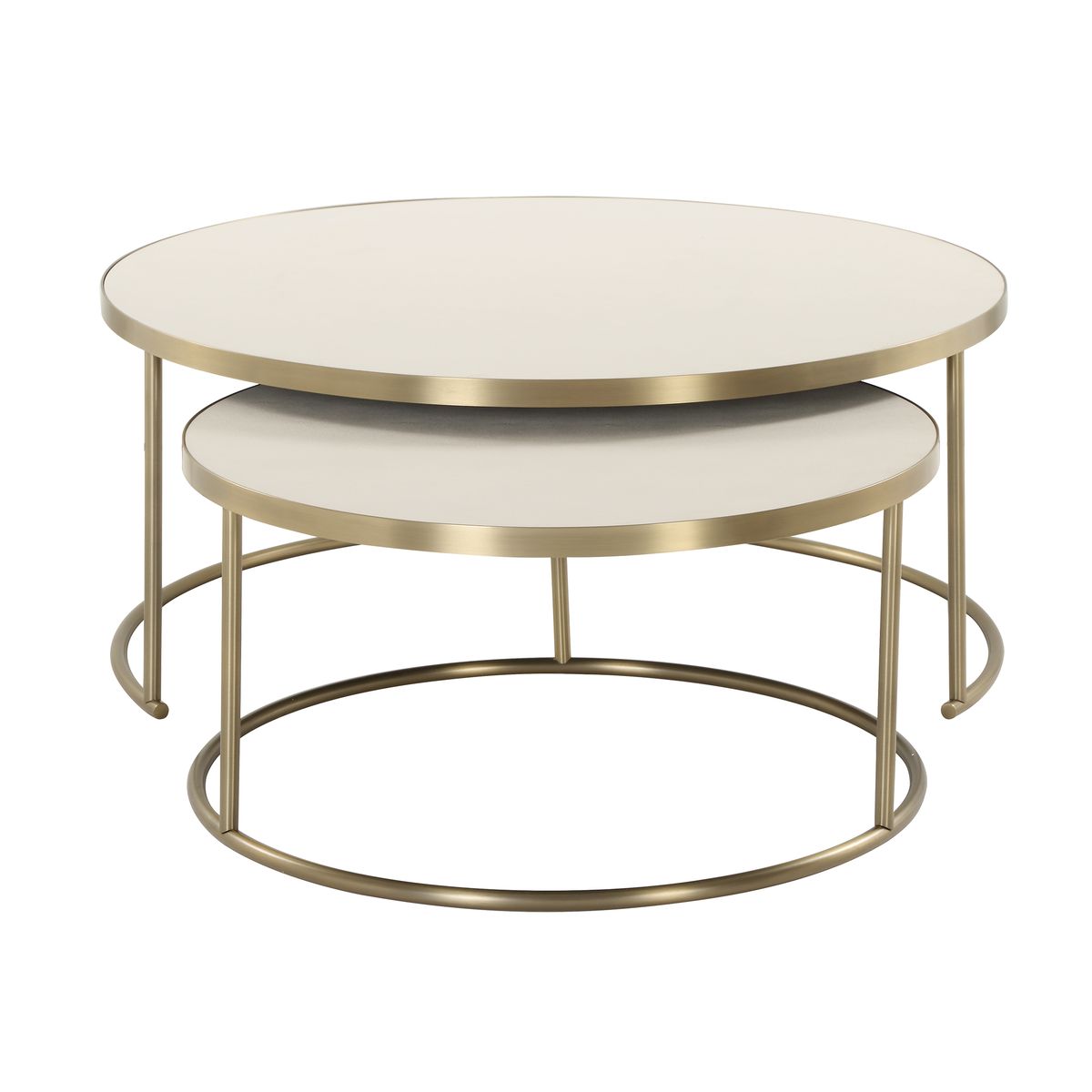Aragon Nesting Coffee Tables, White, S/2