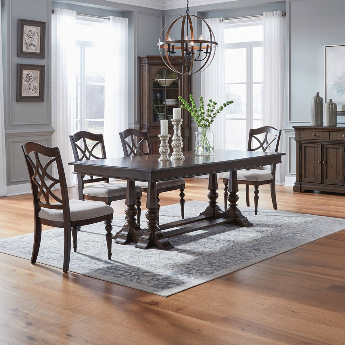512-DR-5TRS - 5 Piece Trestle Table Set - Liberty Furniture