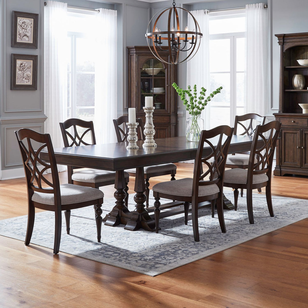 512-DR-7TRS - 7 Piece Trestle Table Set - Liberty Furniture
