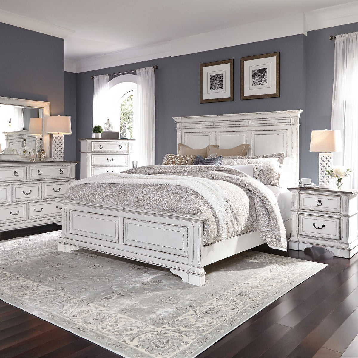 520-BR-QPBDMCN - Queen Panel Bed, Dresser & Mirror, Chest, Night Stand - Liberty Furniture