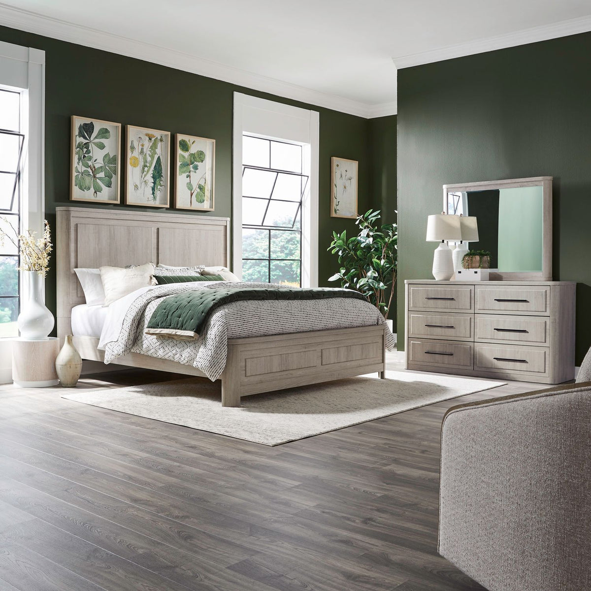 522-BR-KPBDM - King Panel Bed, Dresser & Mirror - Liberty Furniture