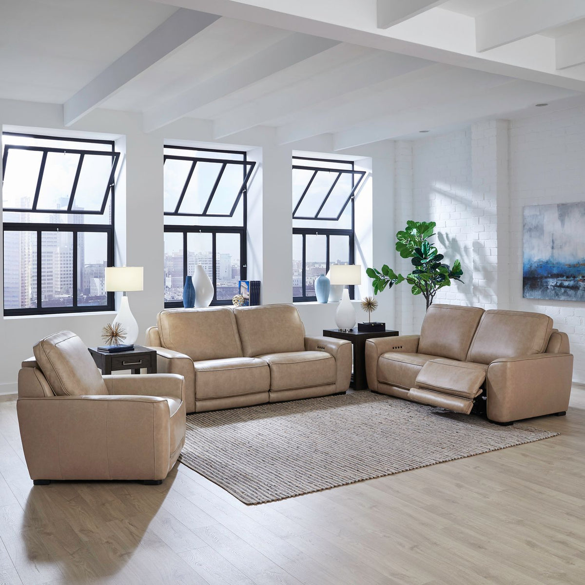 6000OM-UPH-SOLOREC - Sofa w/ Loveseat & Recliner - Liberty Furniture