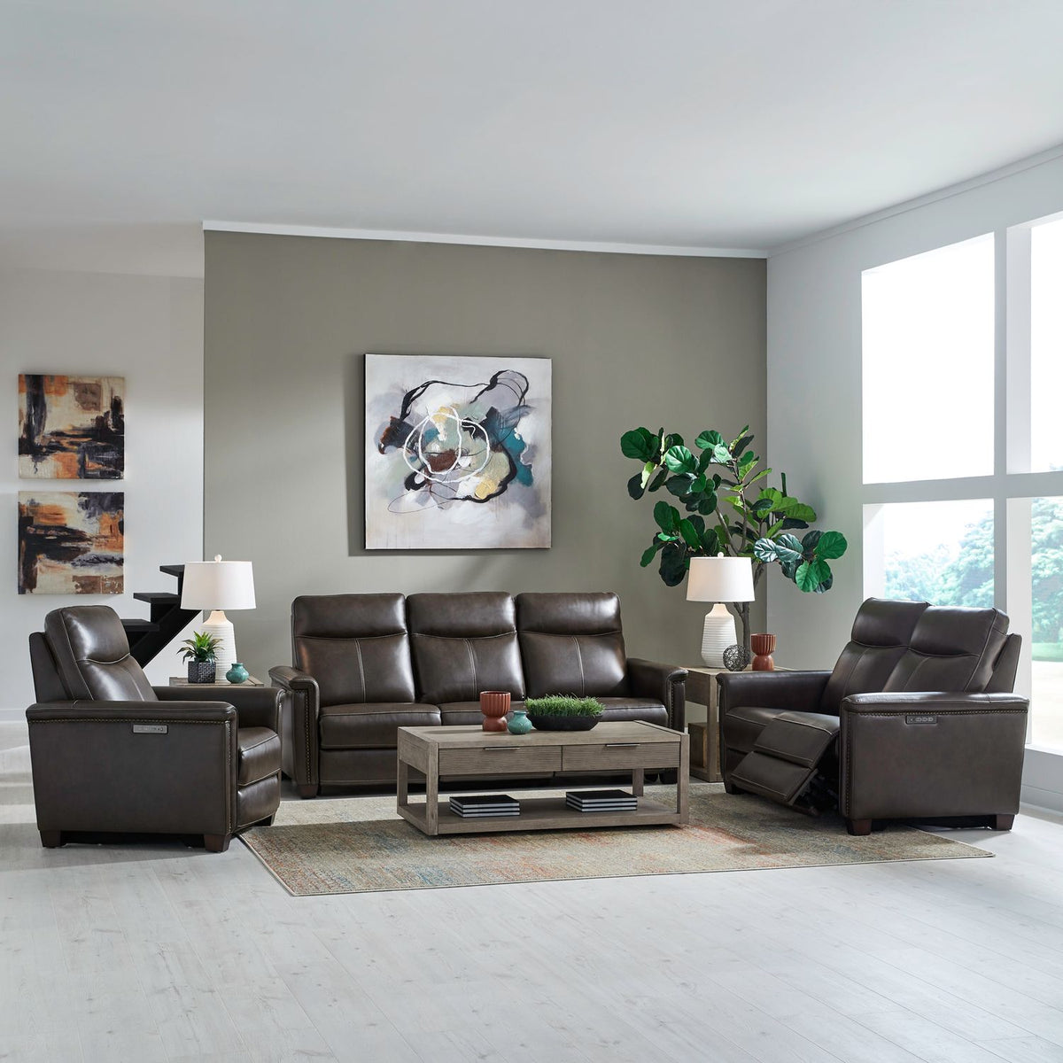 6002CA-UPH-SOLOREC - Sofa w/ Loveseat & Recliner - Liberty Furniture