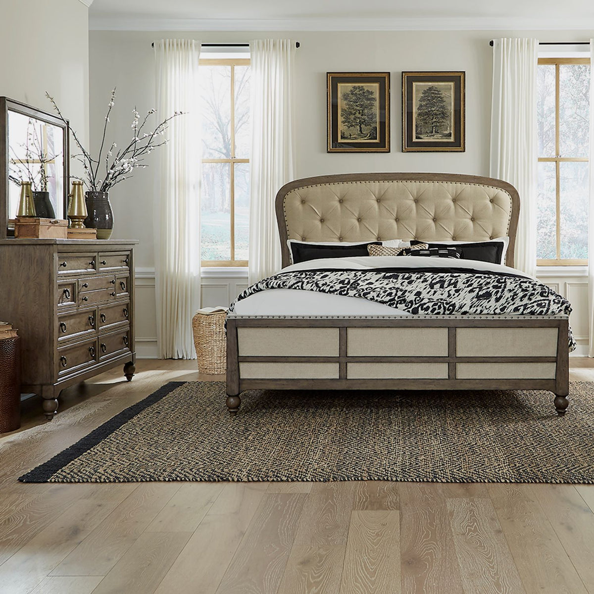 615-BR-QSHDM - Queen Shelter Bed, Dresser & Mirror - Liberty Furniture
