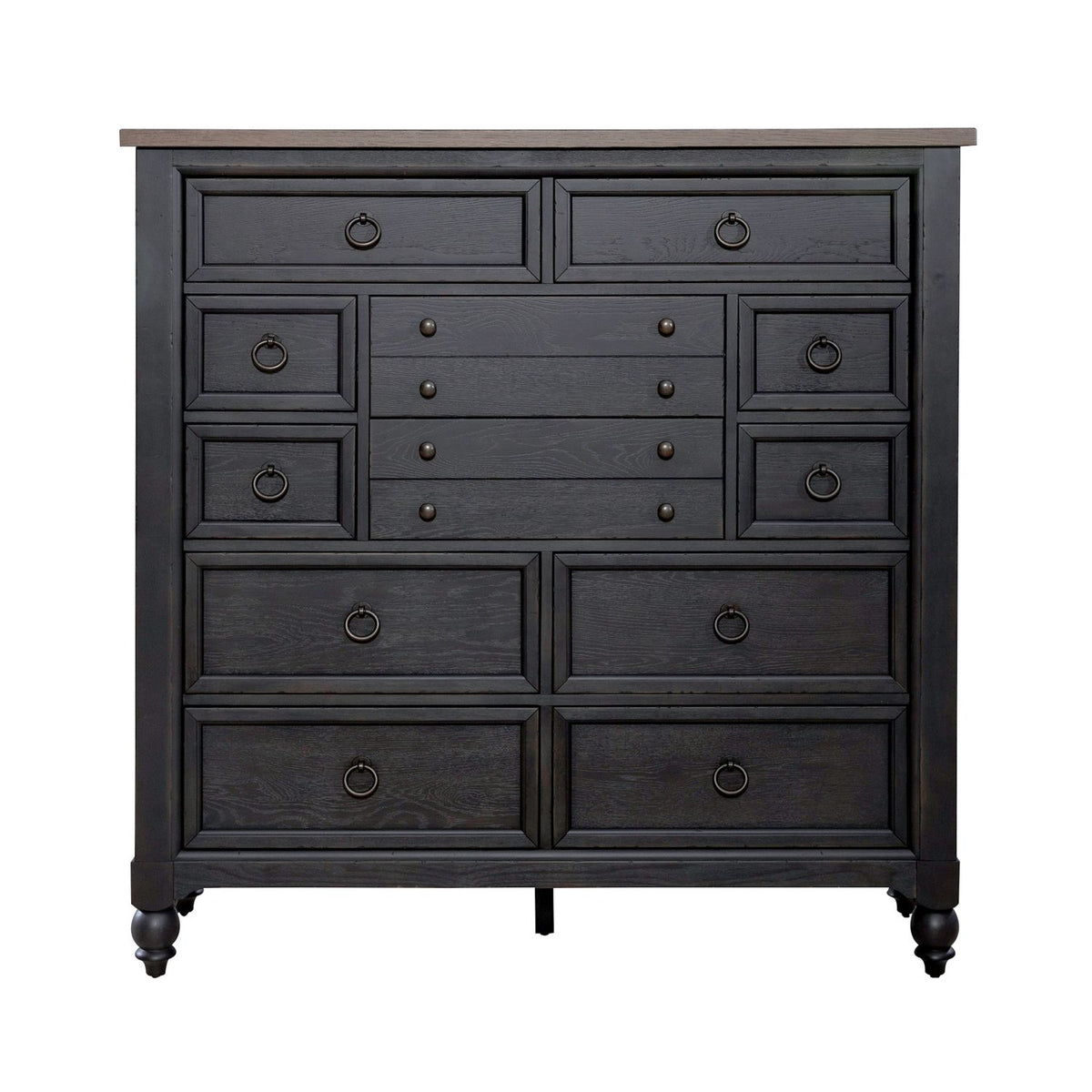 615-BR32-B - 12 Drawer Chesser - Black - Liberty Furniture