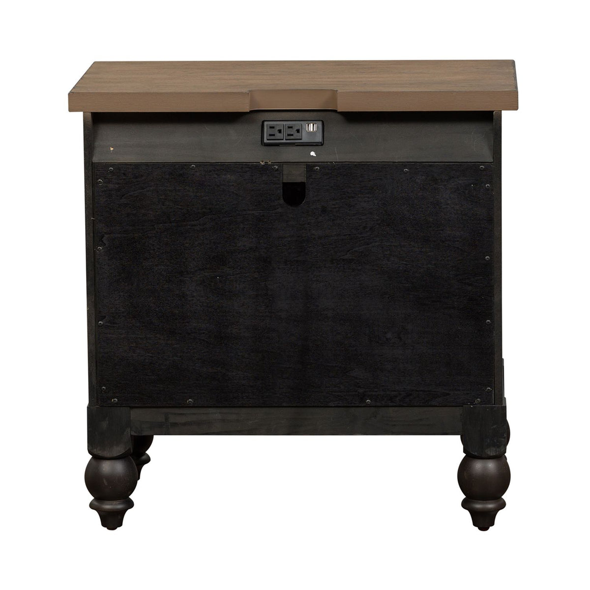 615-BR61-B - 2 Drawer Night Stand w/ Charging Station - Black - Liberty Furniture