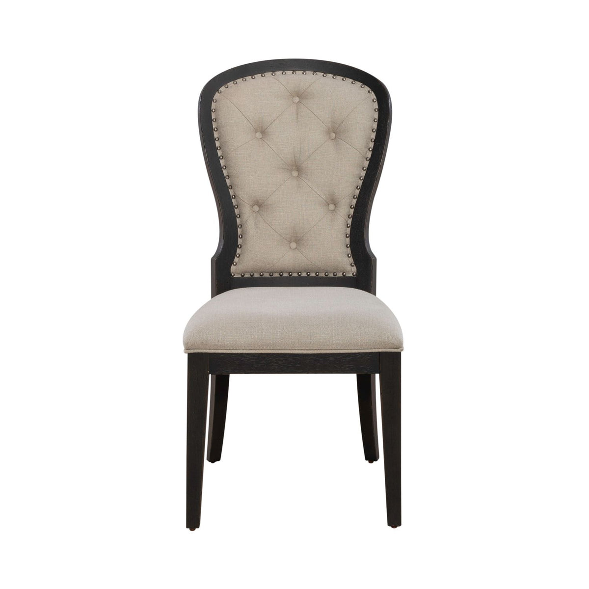 615-C0501S-B - Uph Tufted Back Side Chair - Black - Liberty Furniture
