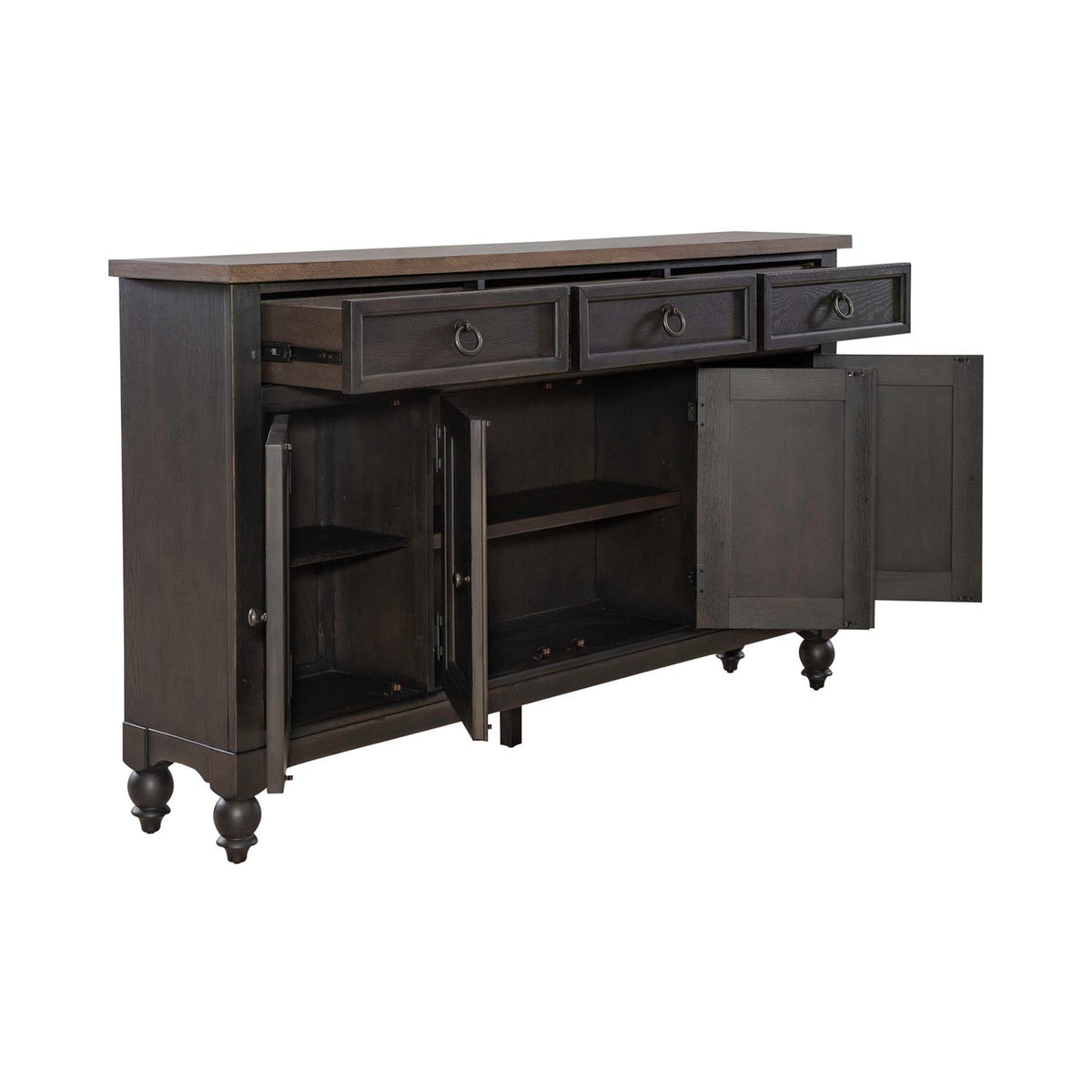 615-HB7242-B - Hall Buffet- Black - Liberty Furniture