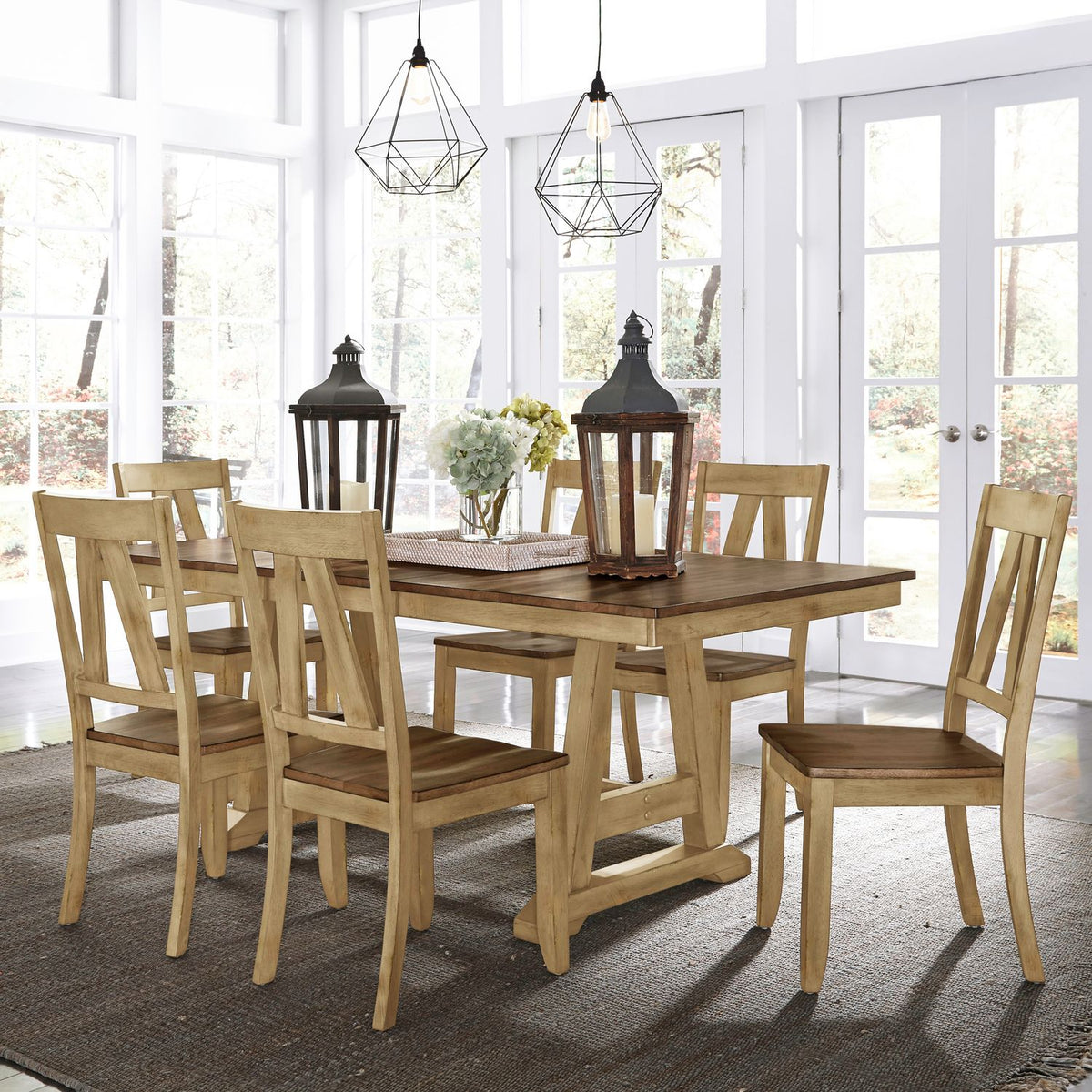 62BR-CD-7TRS - 7 Piece Trestle Table Set - Liberty Furniture