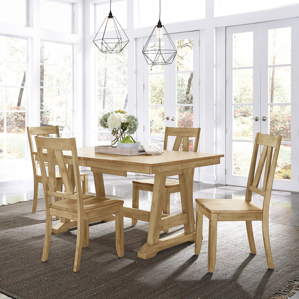 62N-CD-5TRS - 5 Piece Trestle Table Set - Liberty Furniture