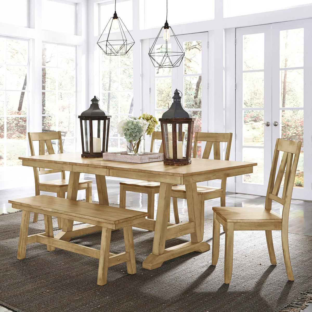 62N-CD-6TRS - 6 Piece Trestle Table Set - Liberty Furniture