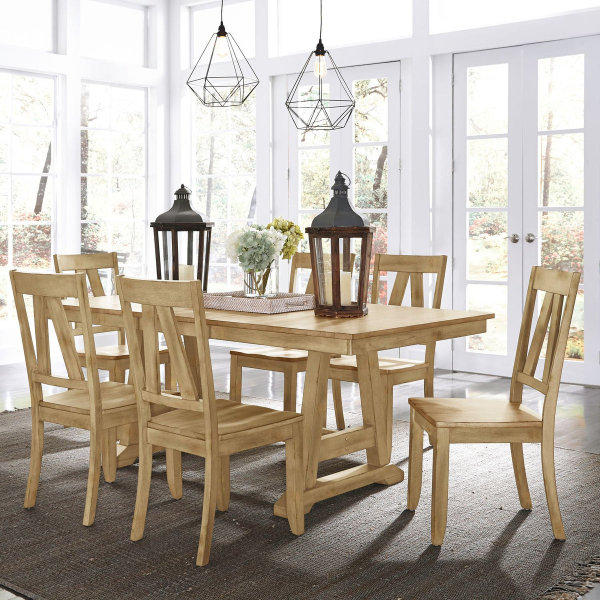 62N-CD-7TRS - 7 Piece Trestle Table Set - Liberty Furniture