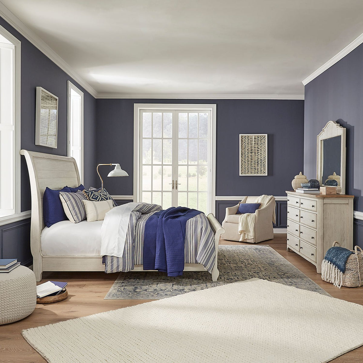 652-BR-KSLDM - King Sleigh Bed, Dresser & Mirror - Liberty Furniture