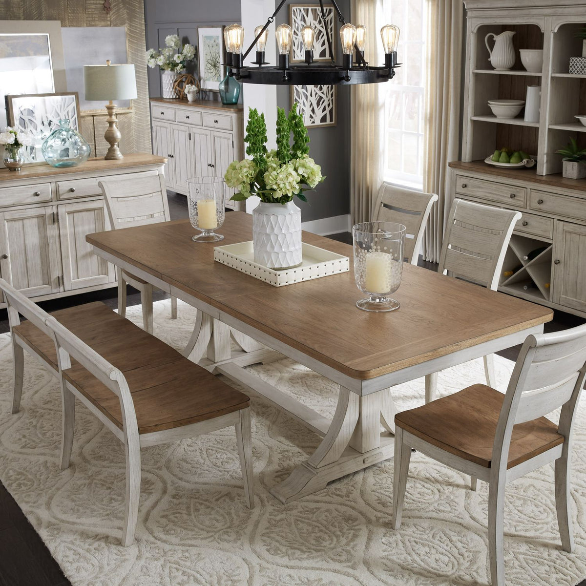 652-DR-6TRES - 6 Piece Trestle Set - Liberty Furniture