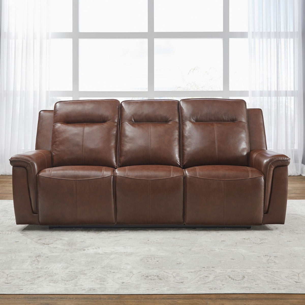 7001CG-32P - Sofa P2 - Cognac - Liberty Furniture