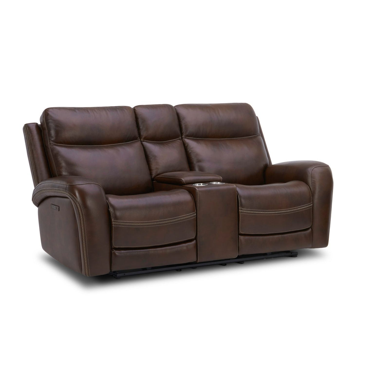 7005CG-22P - Loveseat w/Console P2 & ZG - Cognac - Liberty Furniture