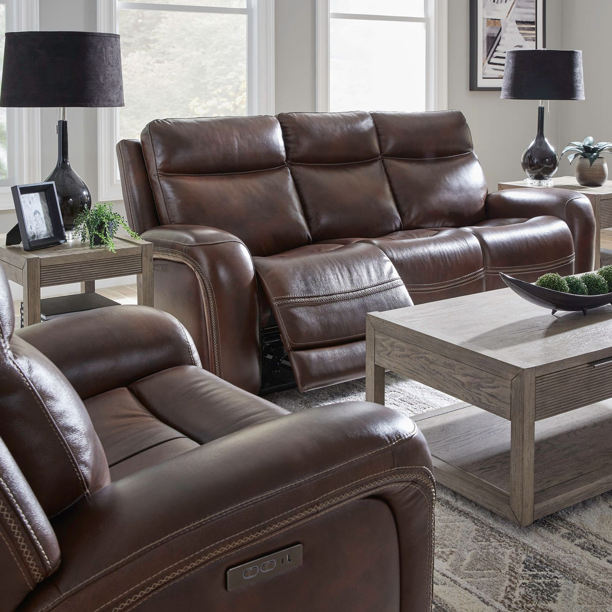 7005CG-32P - Sofa P2 & ZG - Cognac - Liberty Furniture